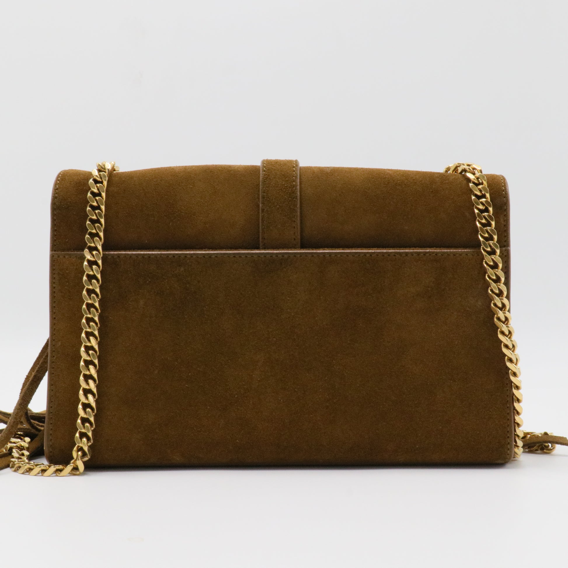 Classic Monogram Fringe Crossbody Bag Suede Small