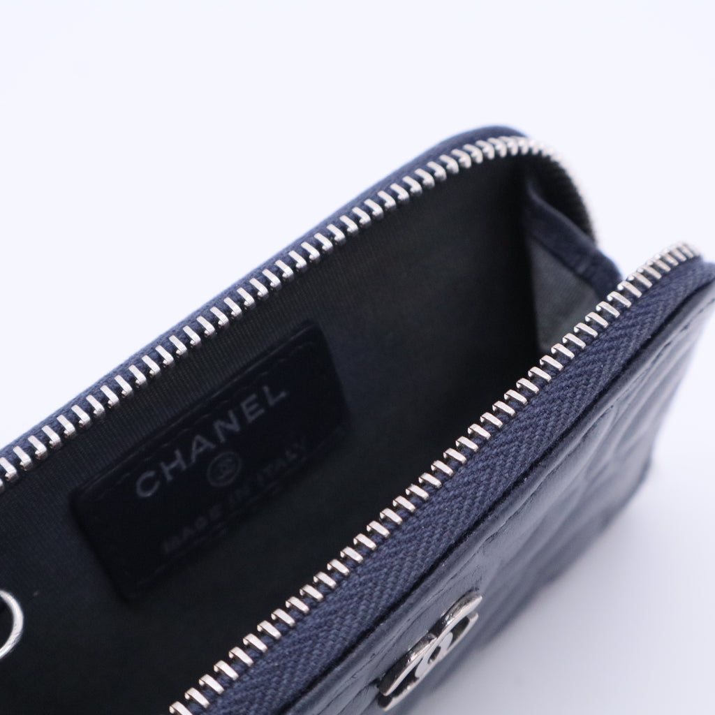 Lambskin Camellia Embossed Key Holder Case