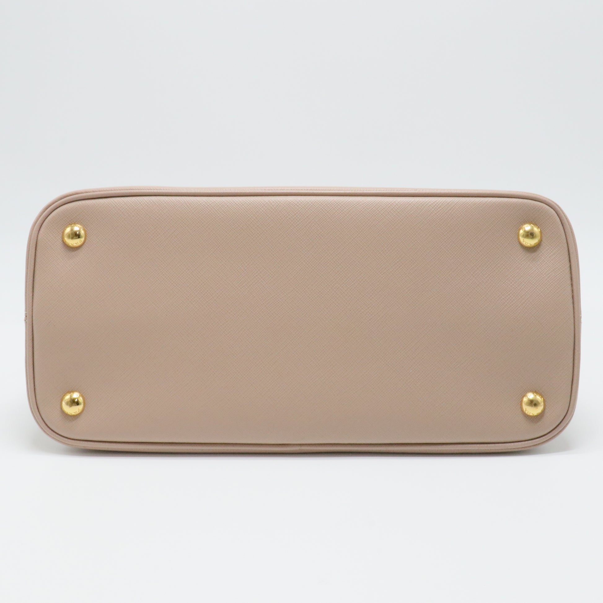 Beige Saffiano Lux Leather Open Promenade Satchel