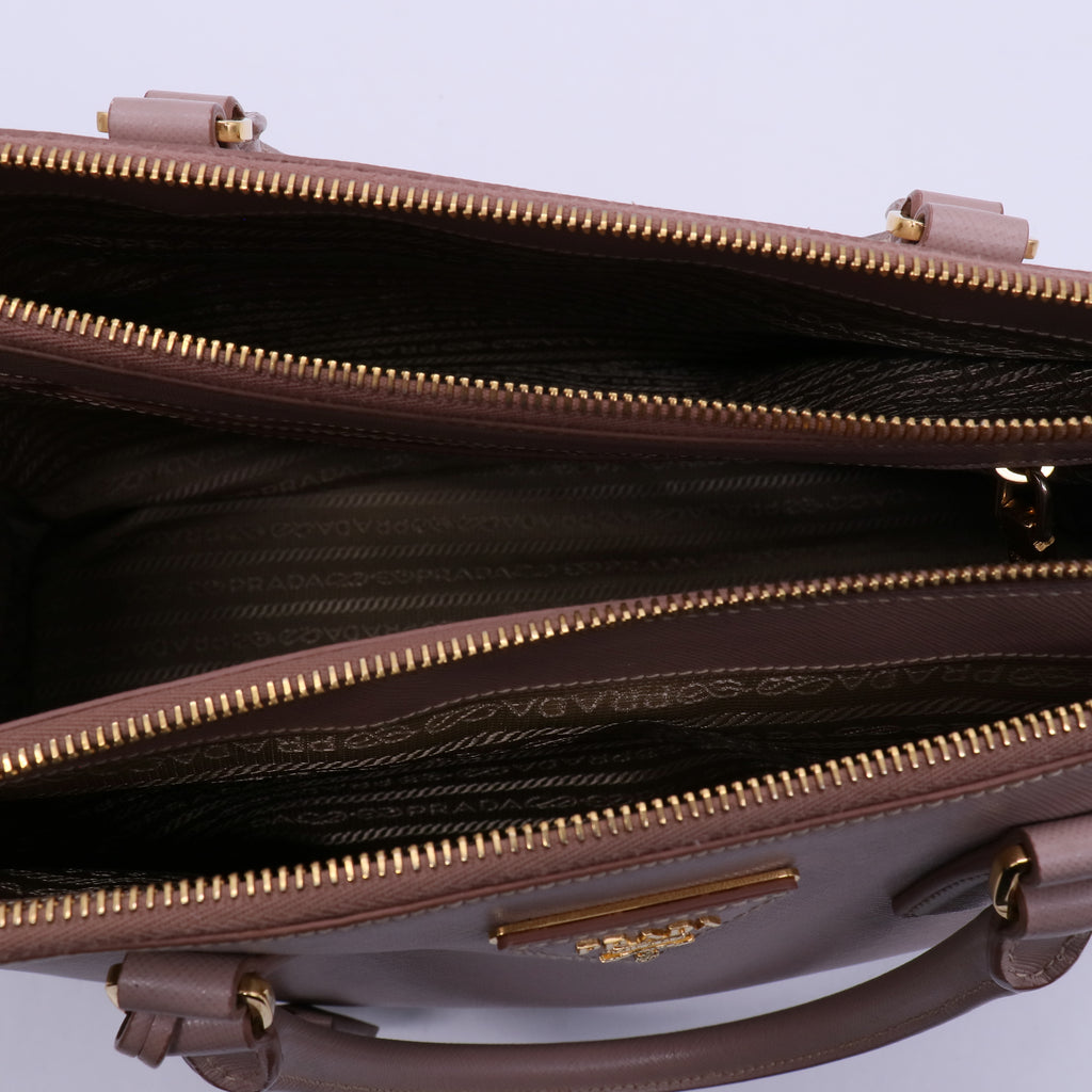 Prada Double Zip Lux Tote Saffiano Leather Large Twins B21876