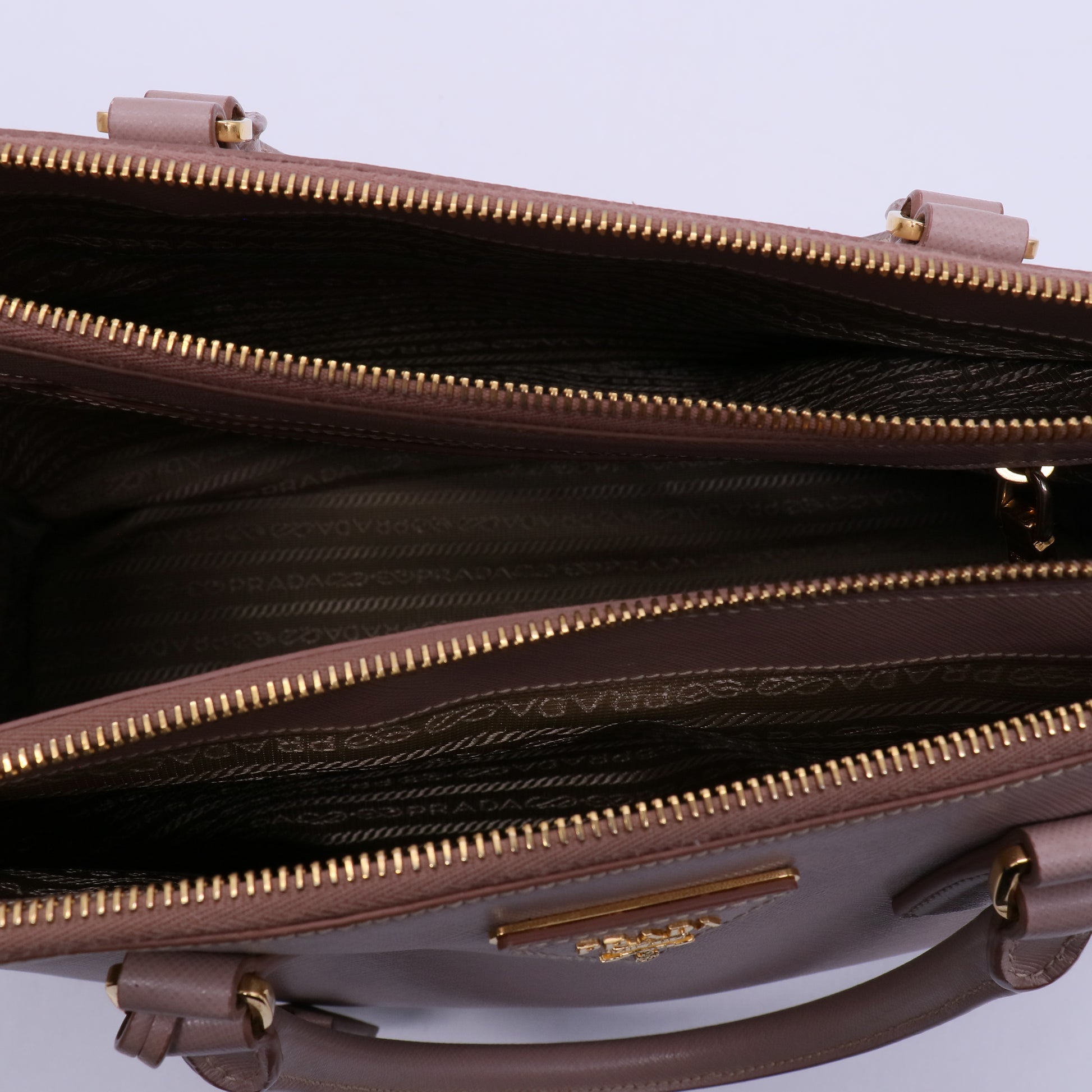 Prada Double Zip Lux Tote Saffiano Leather Large Twins B21876