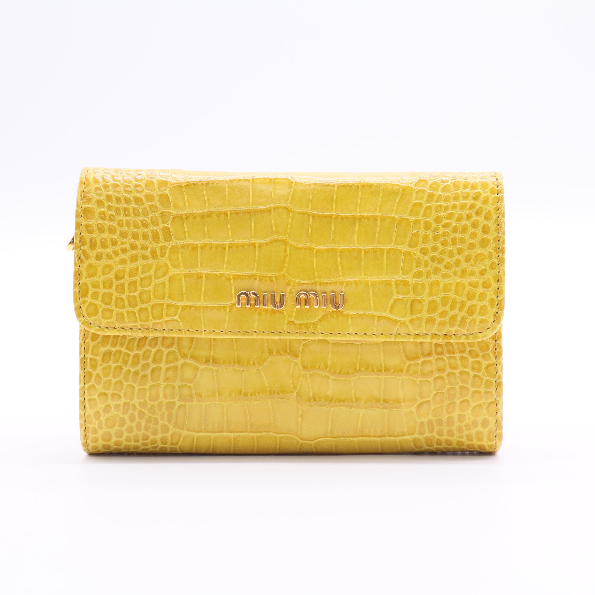 Miu Miu Crocodile Pattern Wallet Twins LDJ2647