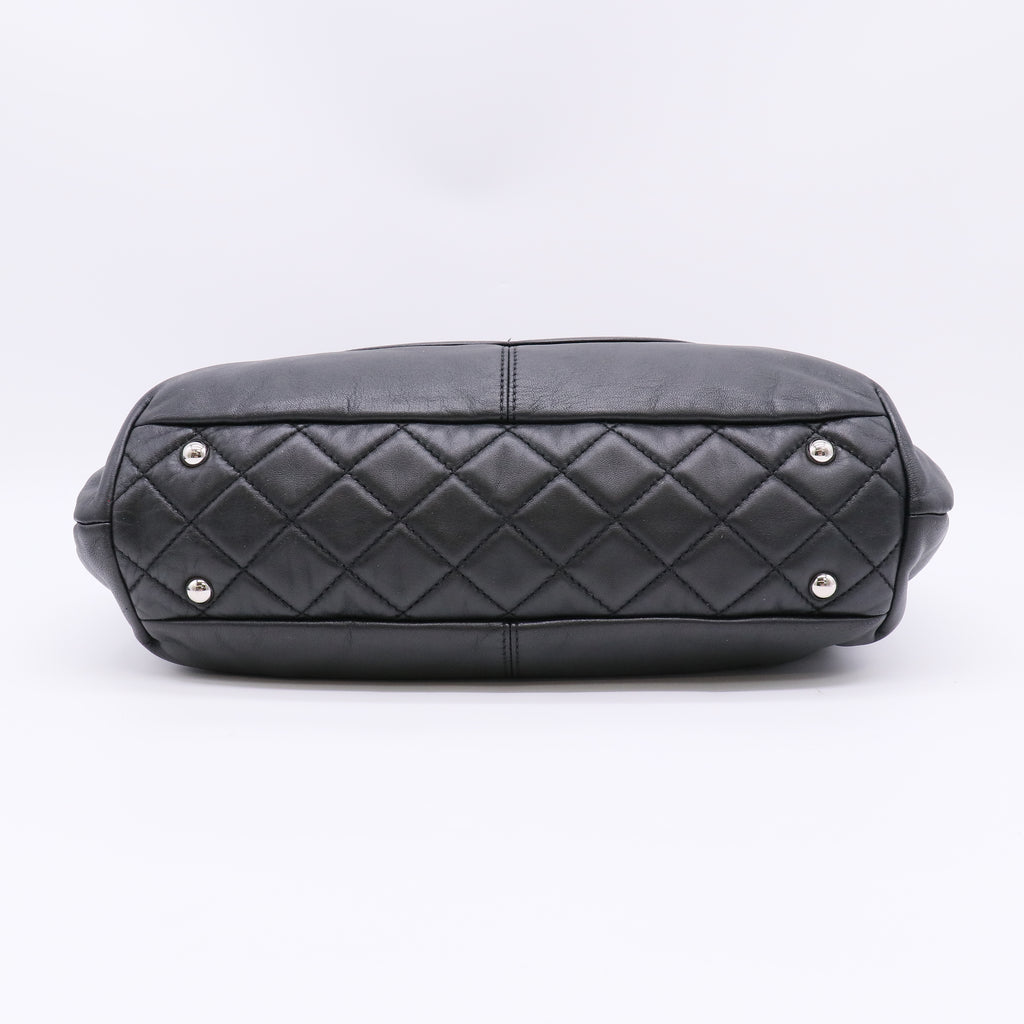 Chanel Calfskin Large Trianon Tote Black twins B23136
