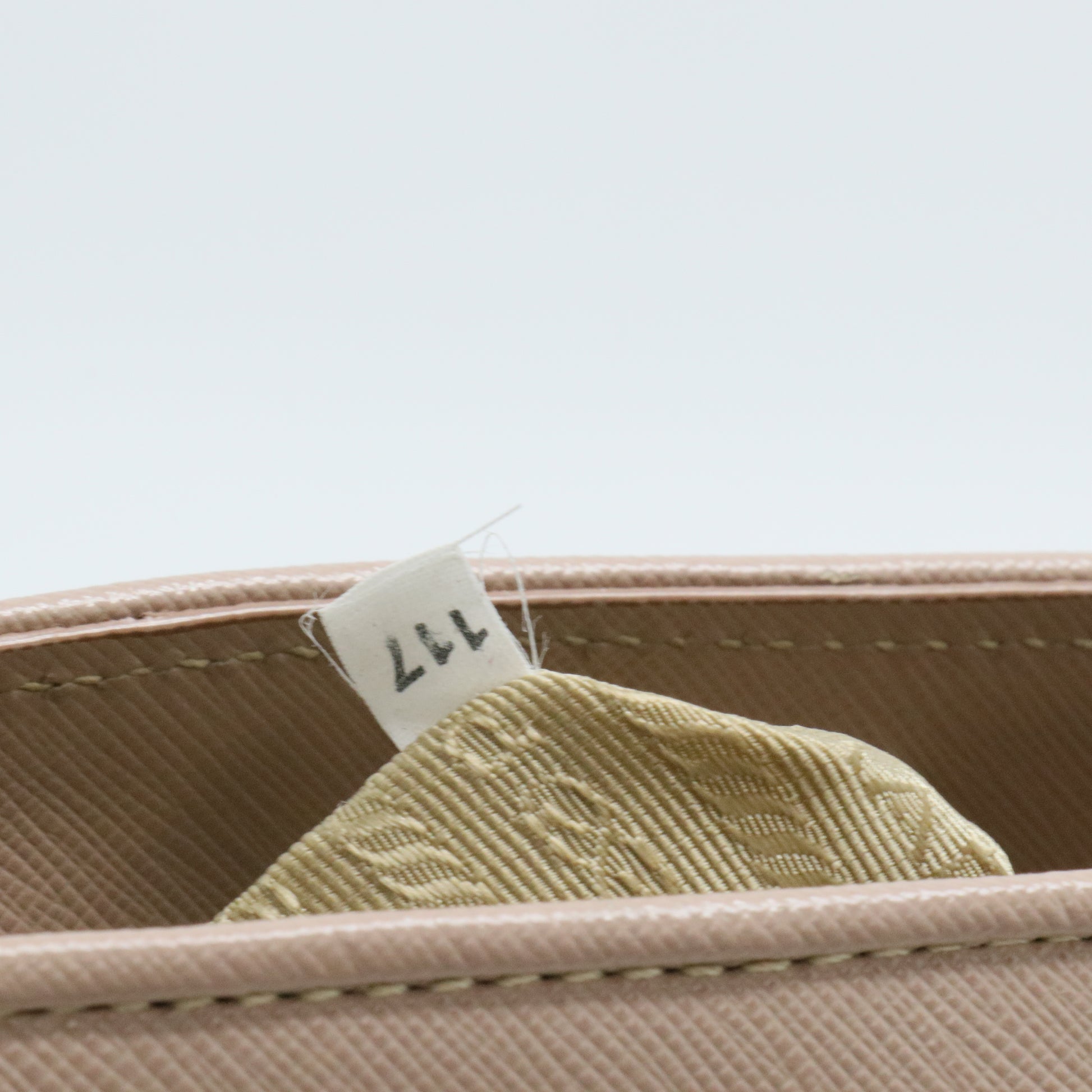 Beige Saffiano Lux Leather Open Promenade Satchel