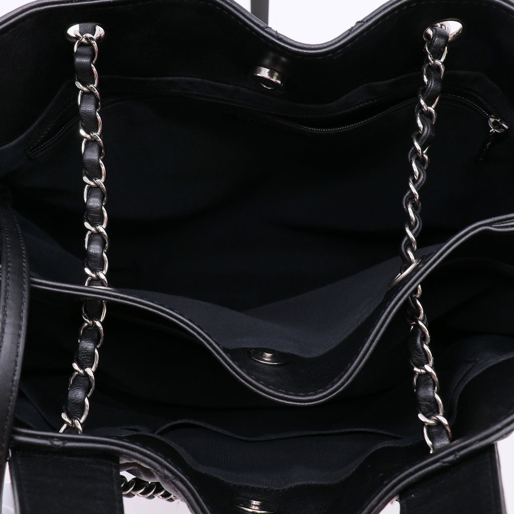 Chanel Calfskin Large Trianon Tote Black twins B23136