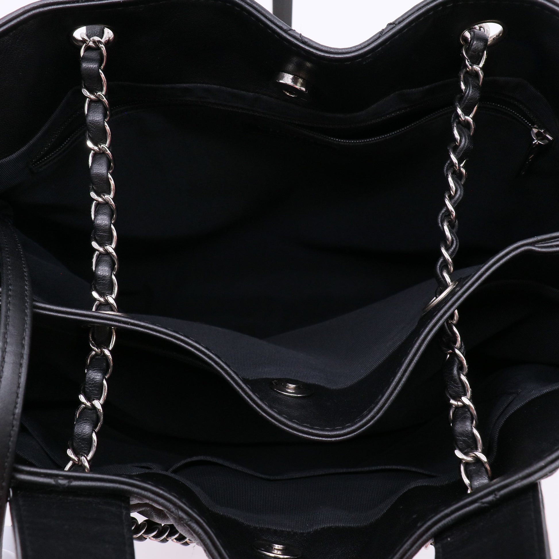Chanel Calfskin Large Trianon Tote Black twins B23136