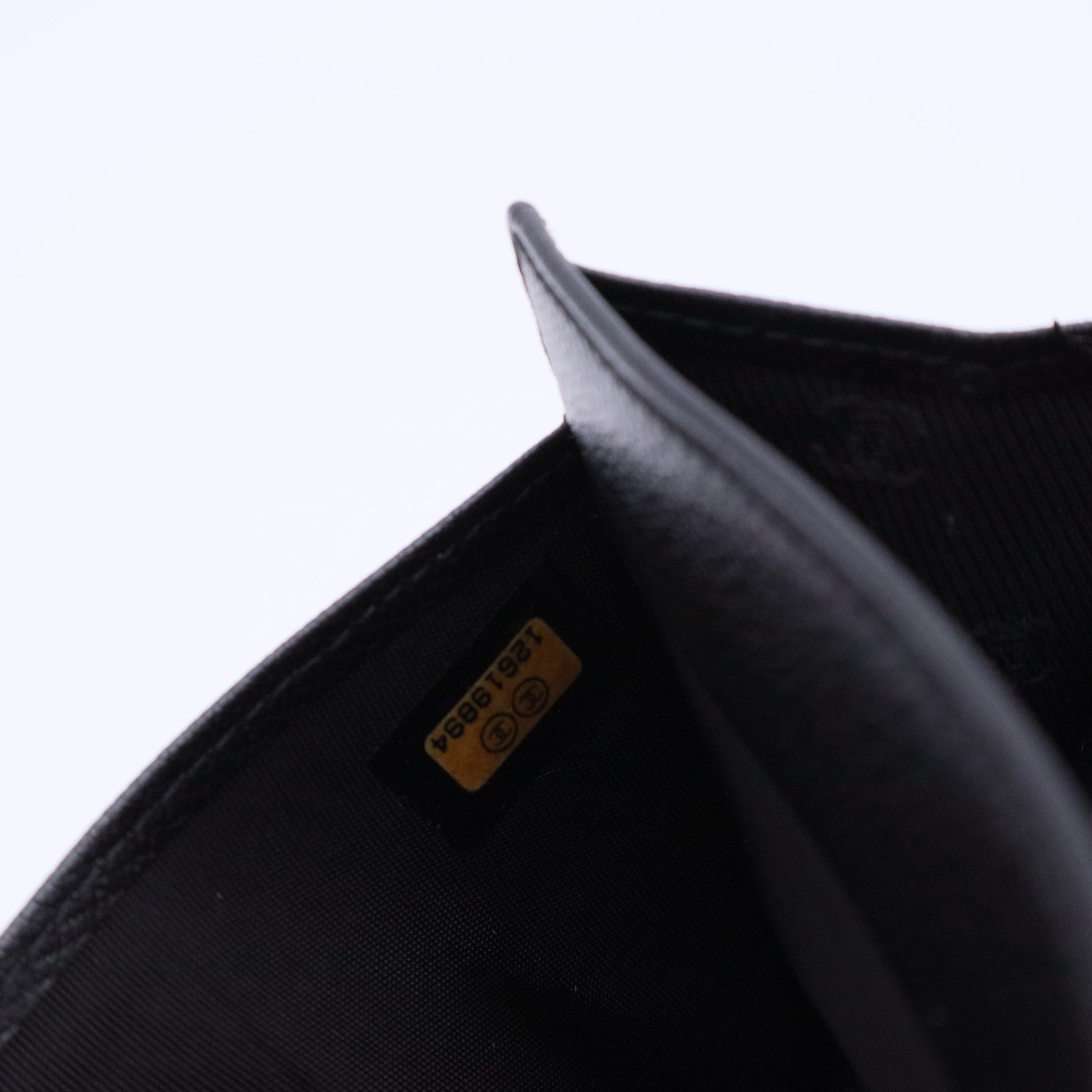 Grained Calfskin CC Button Long Wallet Black