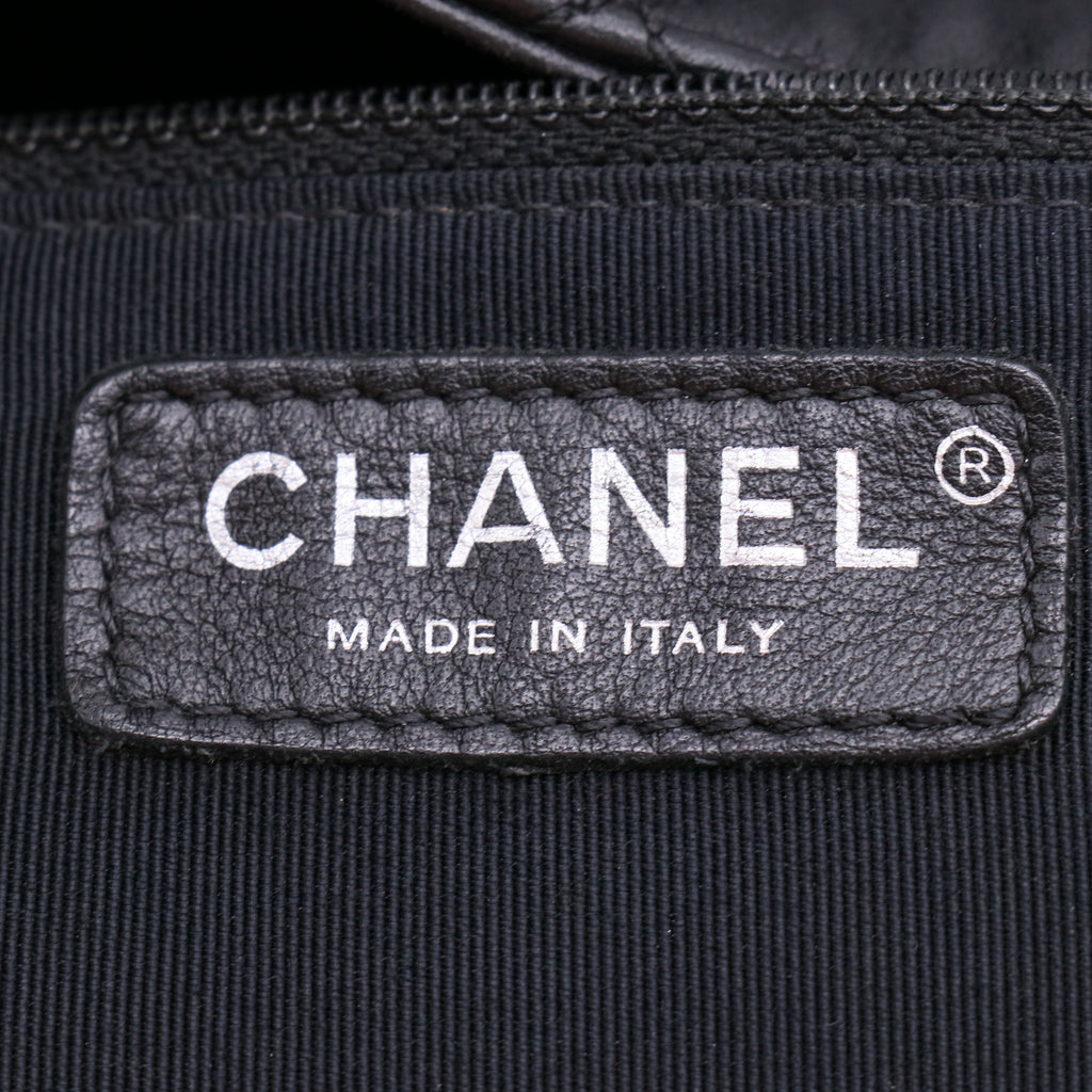 Chanel Calfskin Large Trianon Tote Black twins B23136