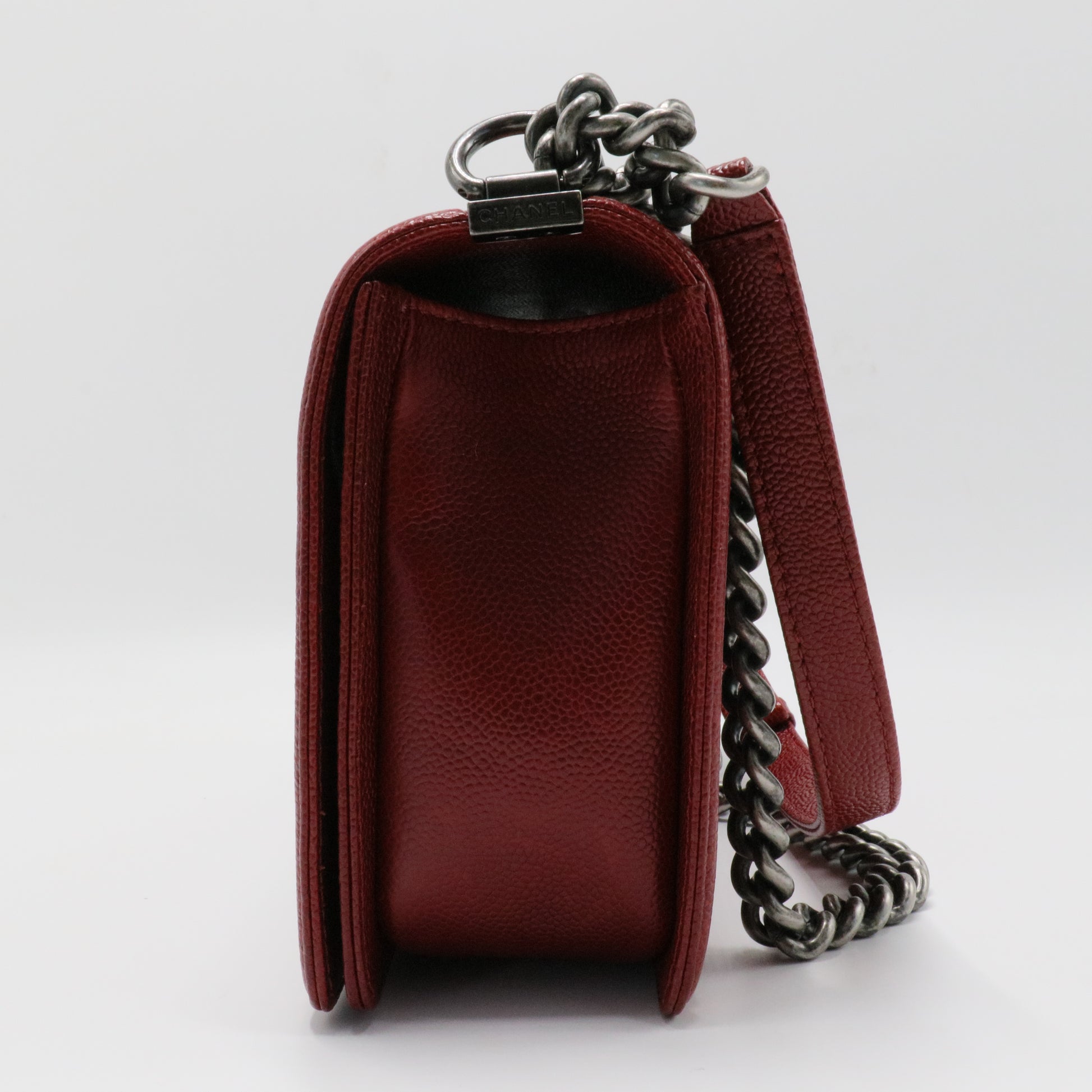 Boy Flap Bag Quilted Caviar New Medium