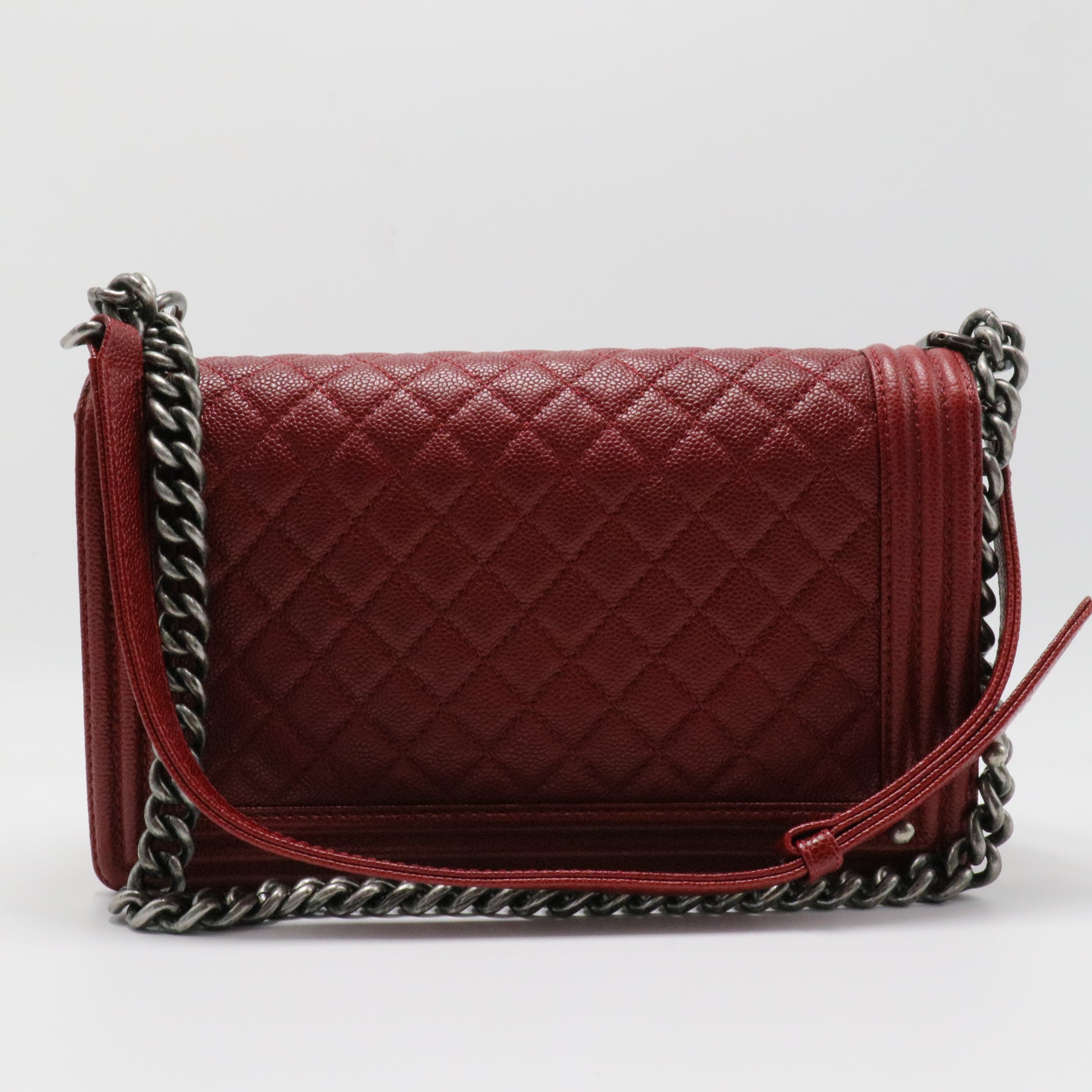 Boy Flap Bag Quilted Caviar New Medium