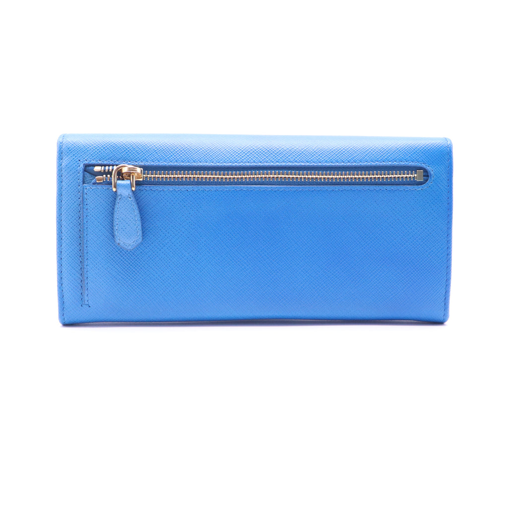Prada Saffiano Metal Lettering Logo Continental Wallet W21379