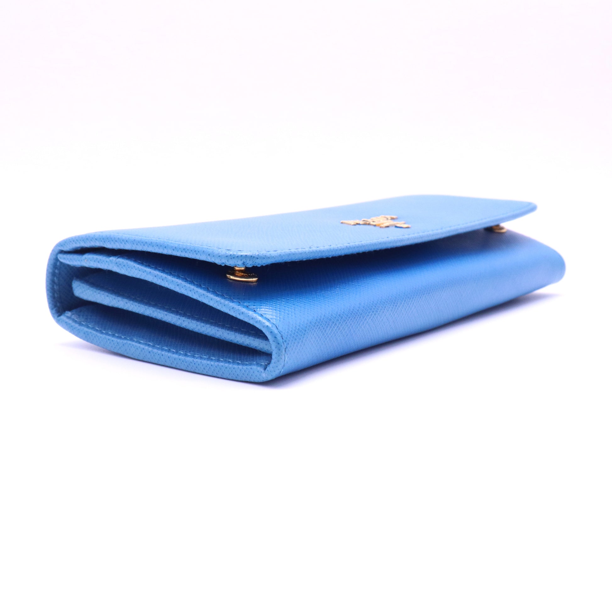 Prada Saffiano Metal Lettering Logo Continental Wallet W21379