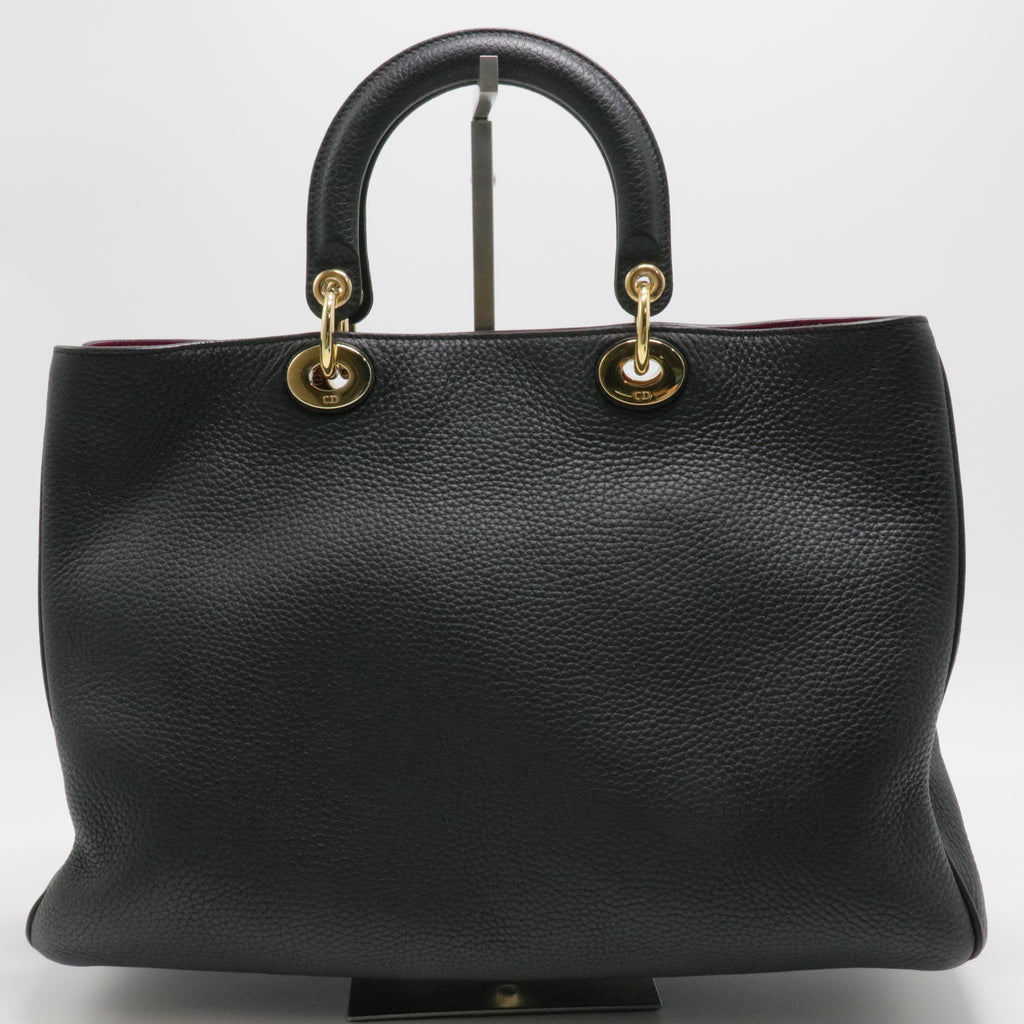 Soft Tote in Black Grained Calfskin with Gold Hardware