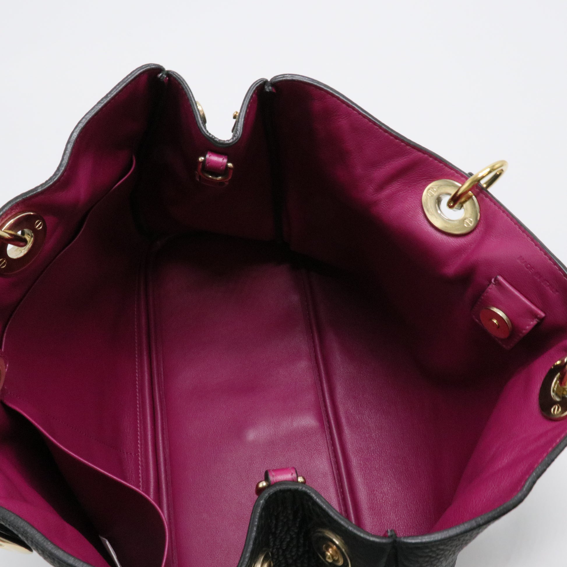 Soft Tote in Black Grained Calfskin with Gold Hardware