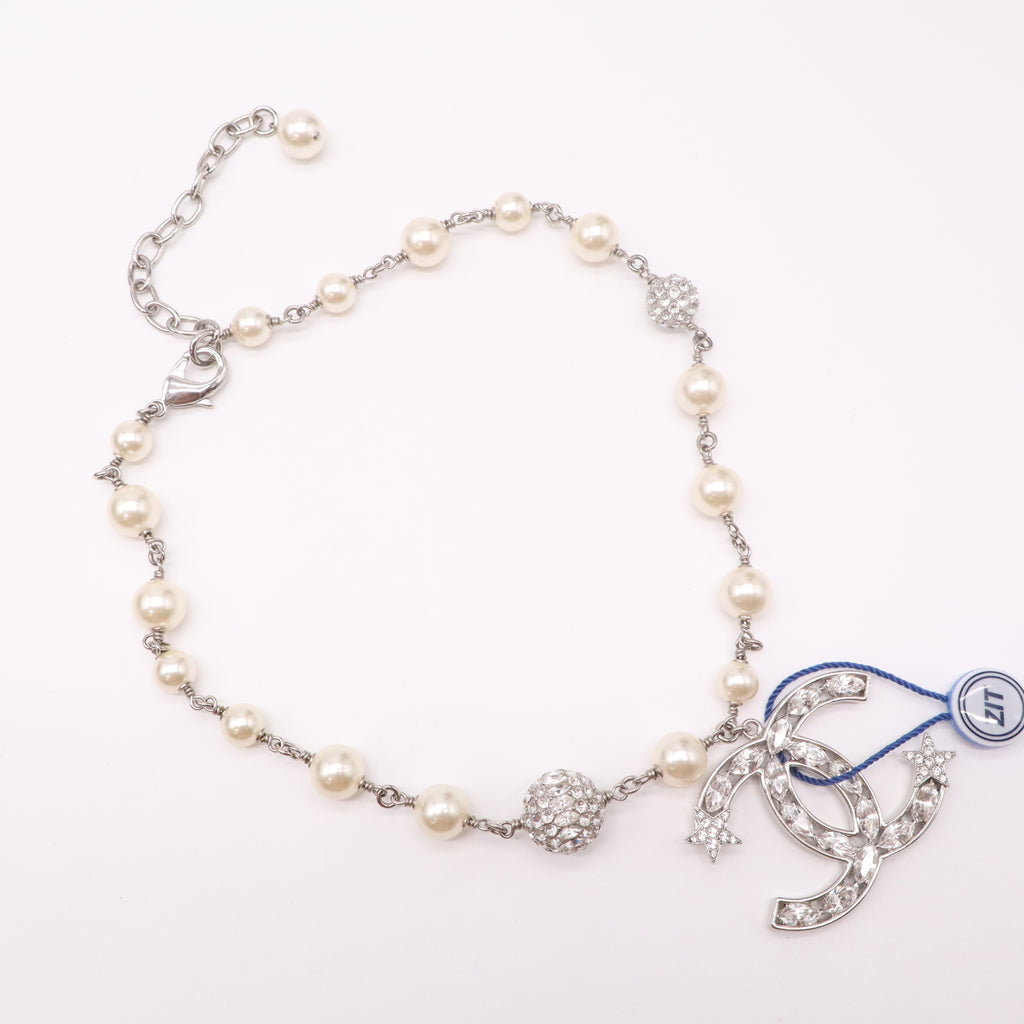 Crystal Pearl CC Necklace twins LDJ4880