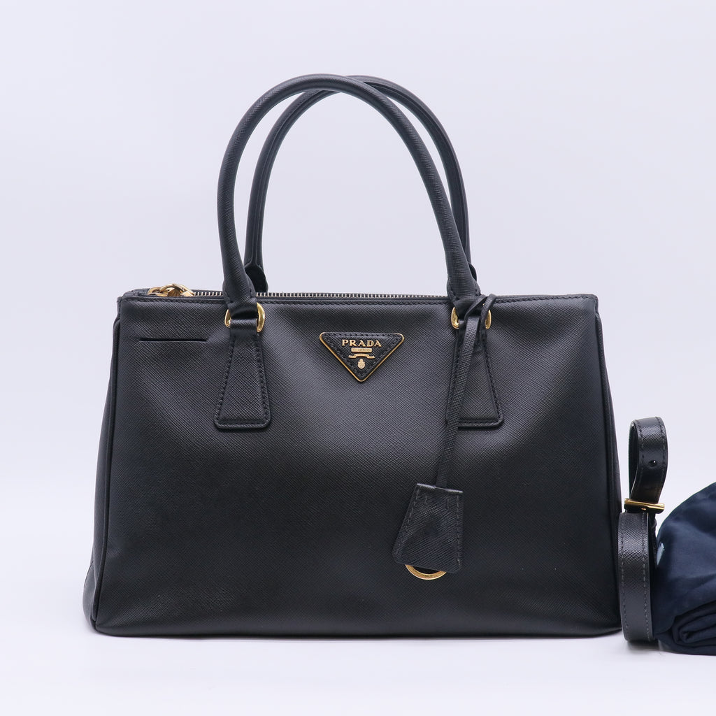 Prada Small Galleria Saffiano Leather Double Zip Tote Bag B23346