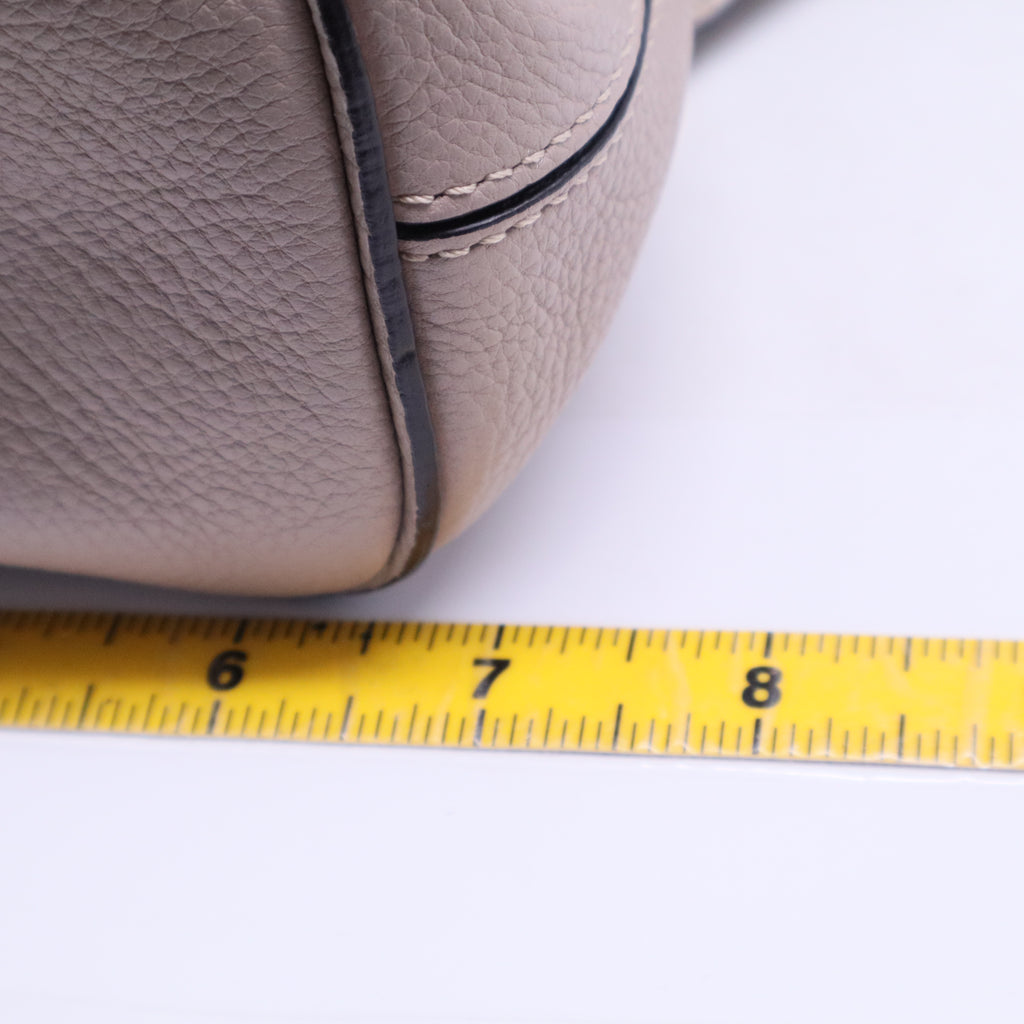 Suede Calfskin Mini Faye Backpack Motty Grey