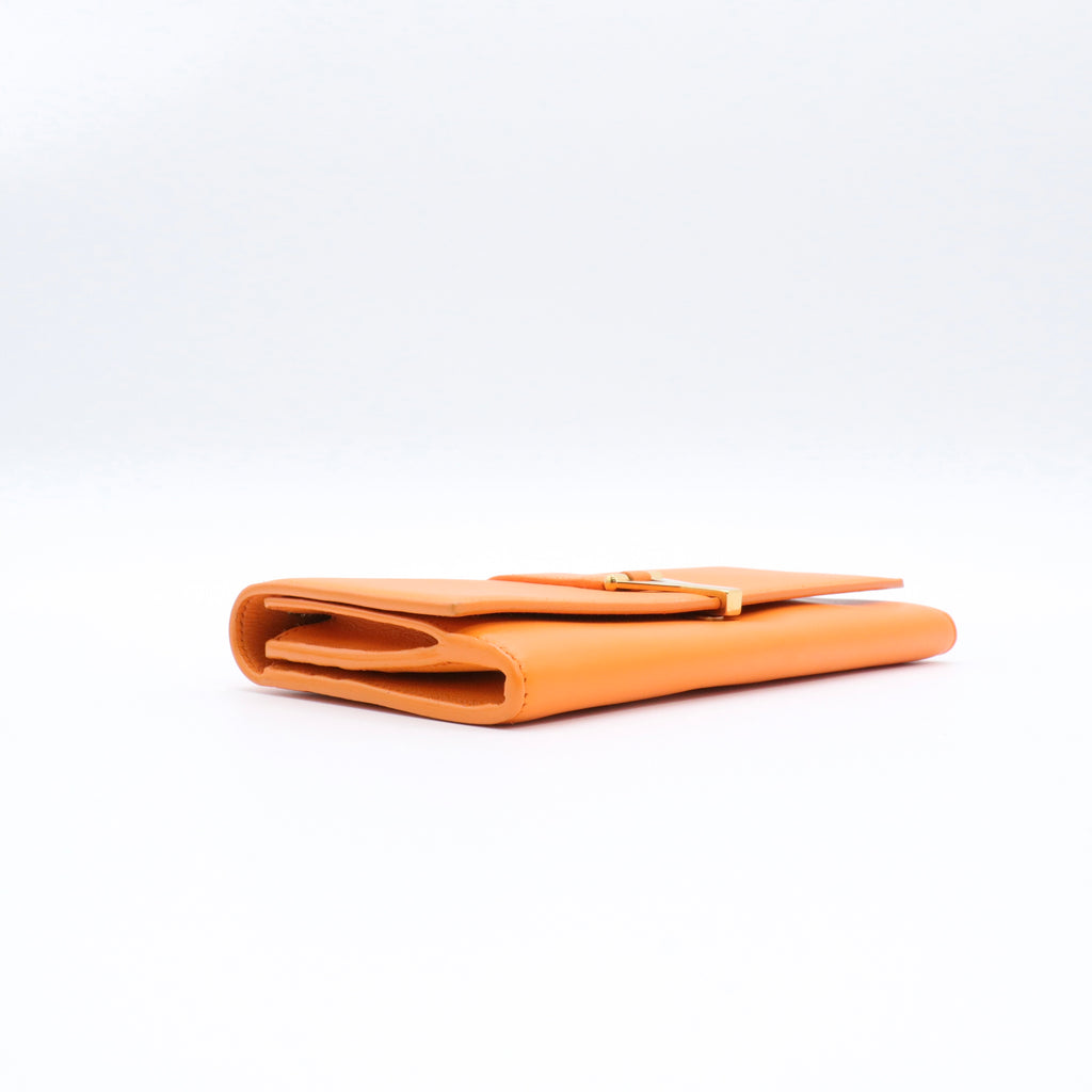 Calfskin Classic Y Ligne Wallet Orange twins