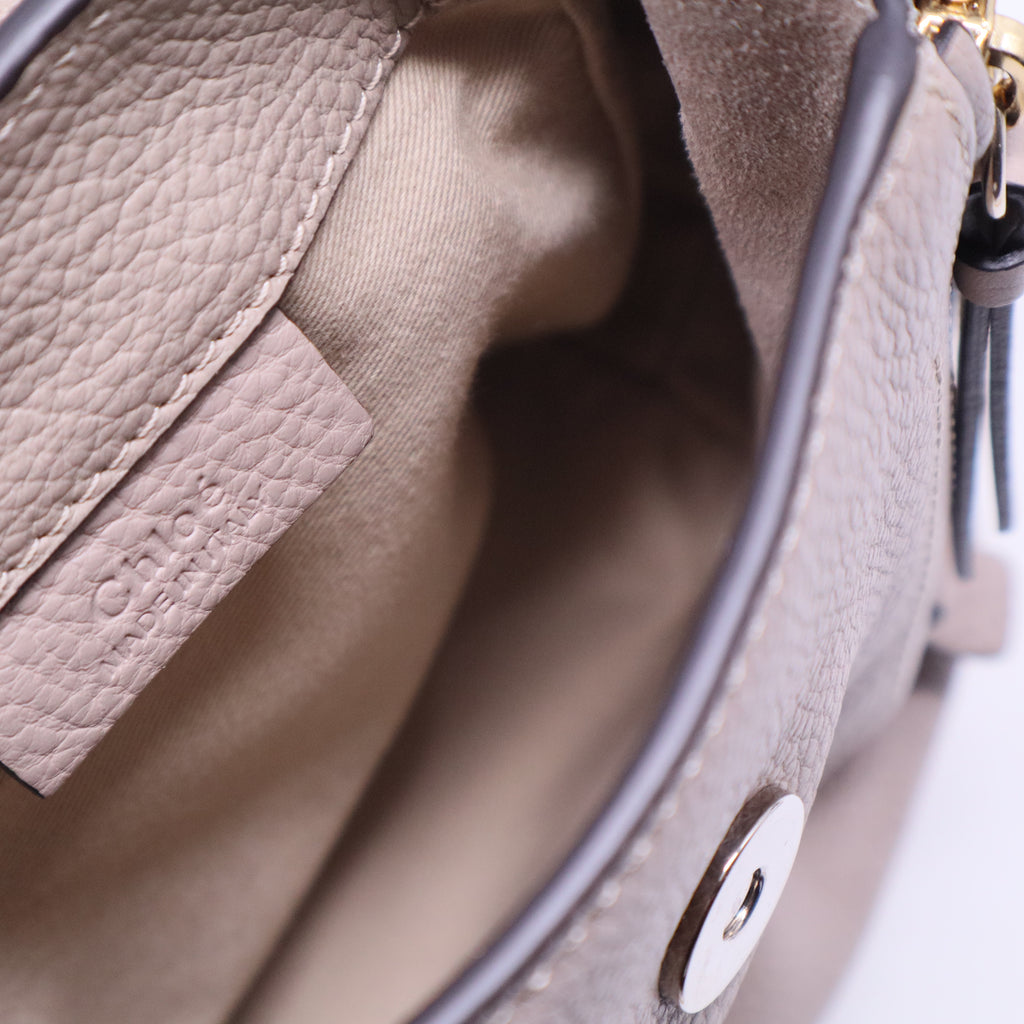 Suede Calfskin Mini Faye Backpack Motty Grey