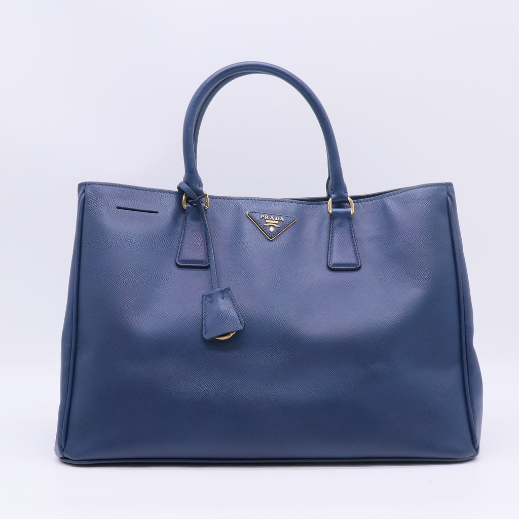 Prada Saffiano Lux Large Galleria Double Zip Tote Bluette B23761