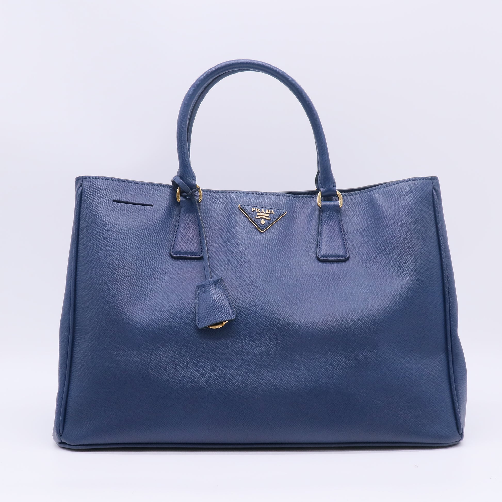 Prada Saffiano Lux Large Galleria Double Zip Tote Bluette B23761