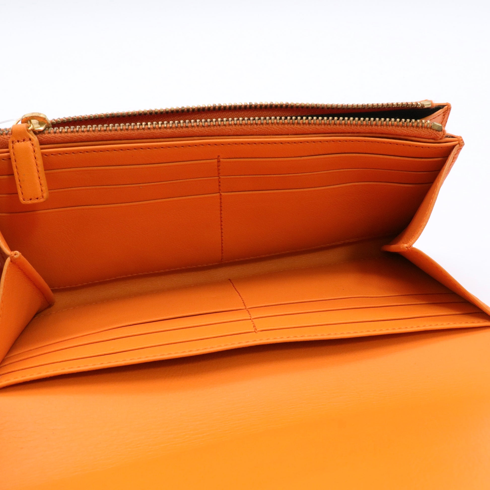 Calfskin Classic Y Ligne Wallet Orange twins