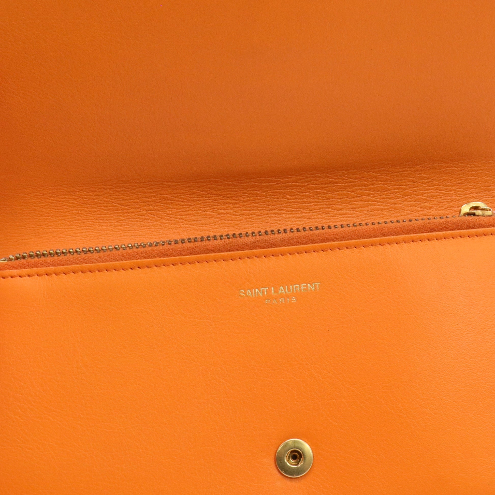 Calfskin Classic Y Ligne Wallet Orange twins