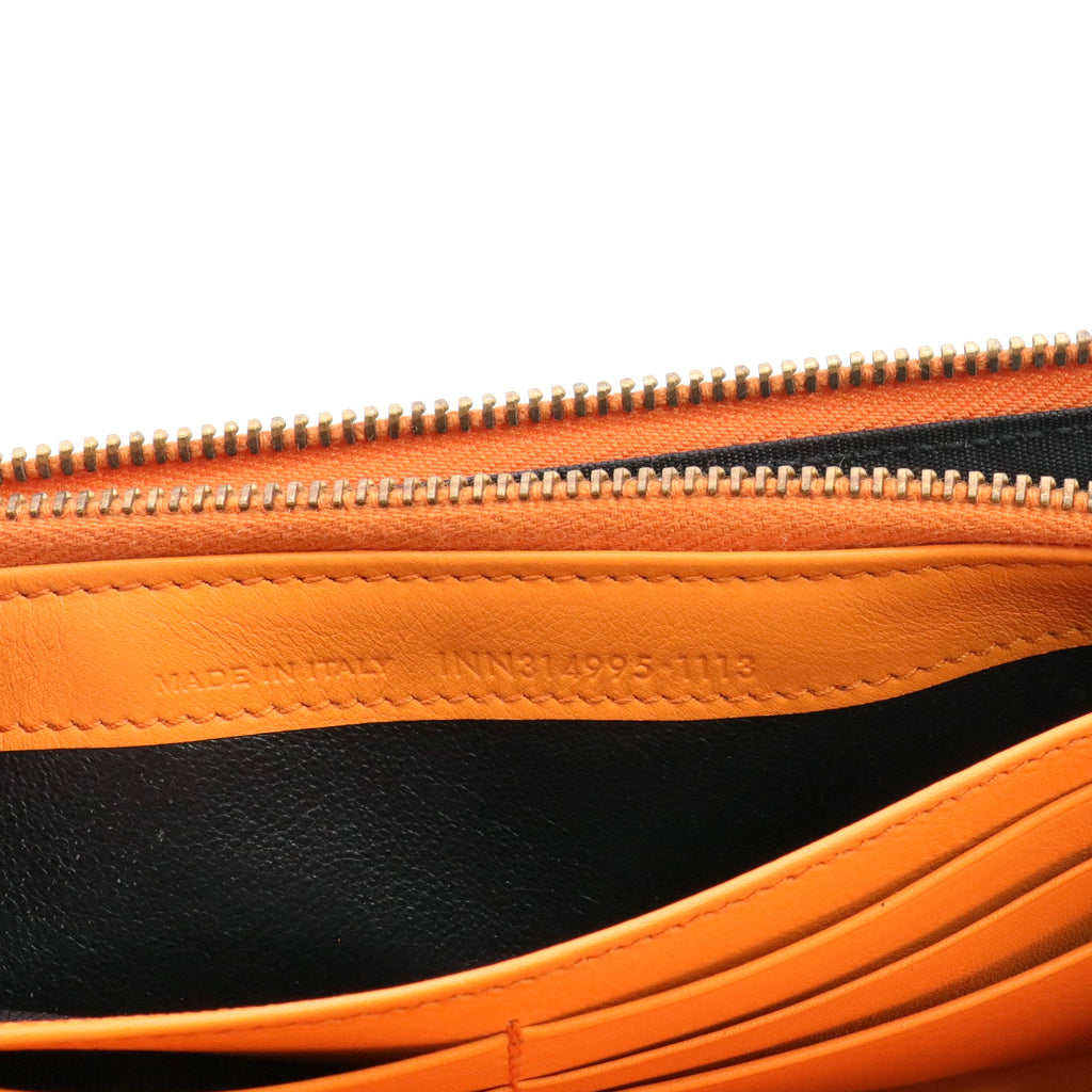 Calfskin Classic Y Ligne Wallet Orange twins