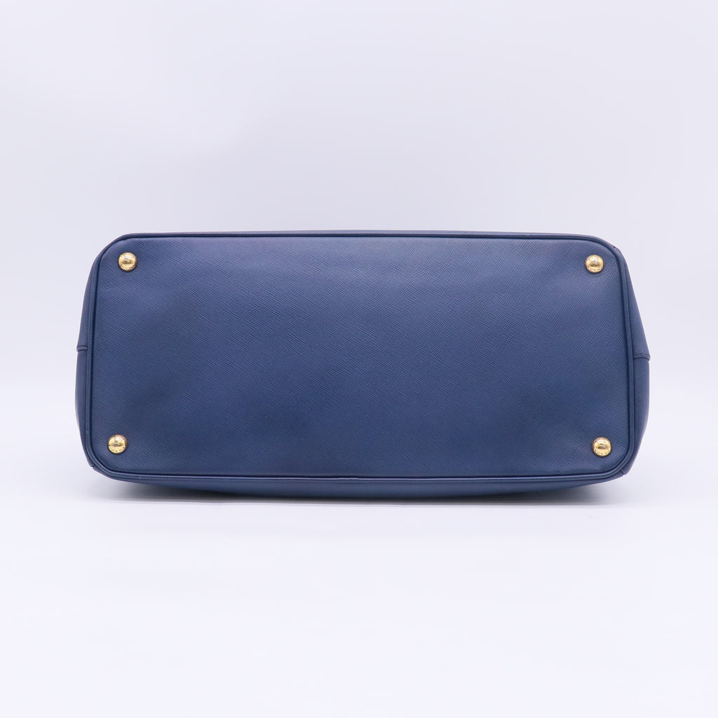 Prada Saffiano Lux Large Galleria Double Zip Tote Bluette B23761