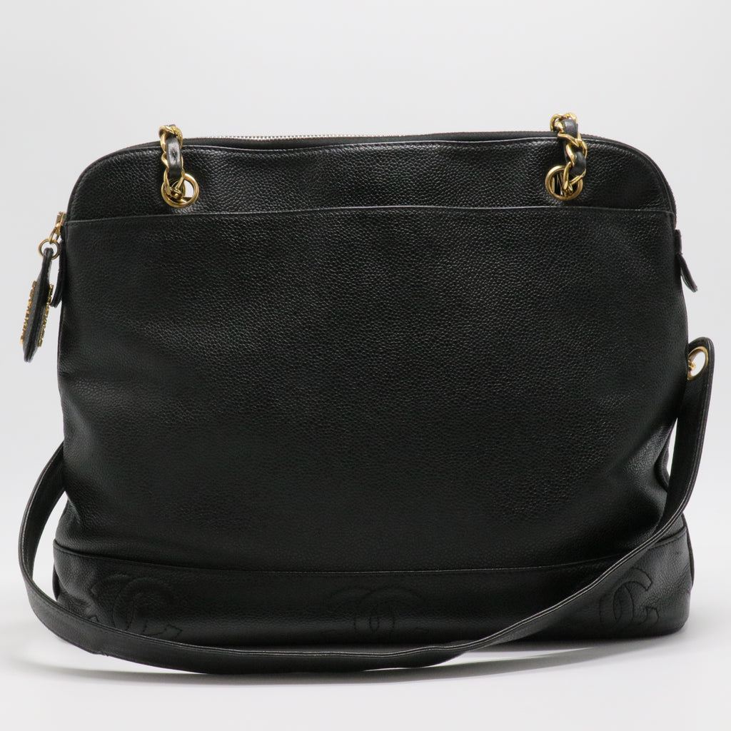 Vintage Black Caviar Leather Shopper