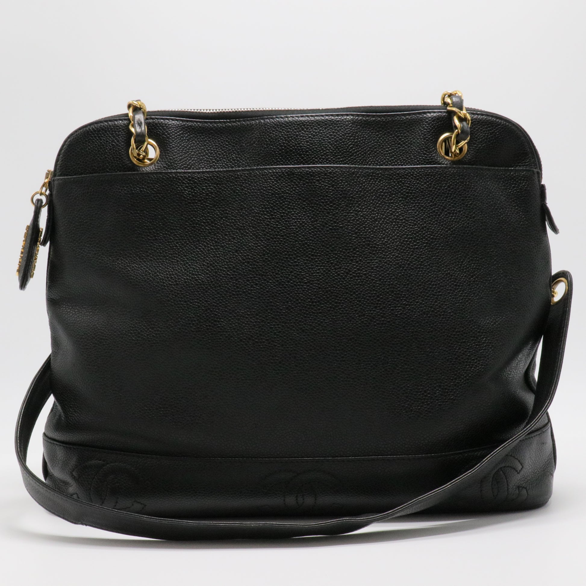 Vintage Black Caviar Leather Shopper