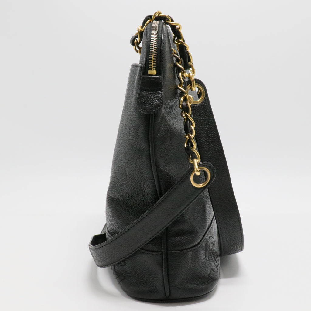 Vintage Black Caviar Leather Shopper