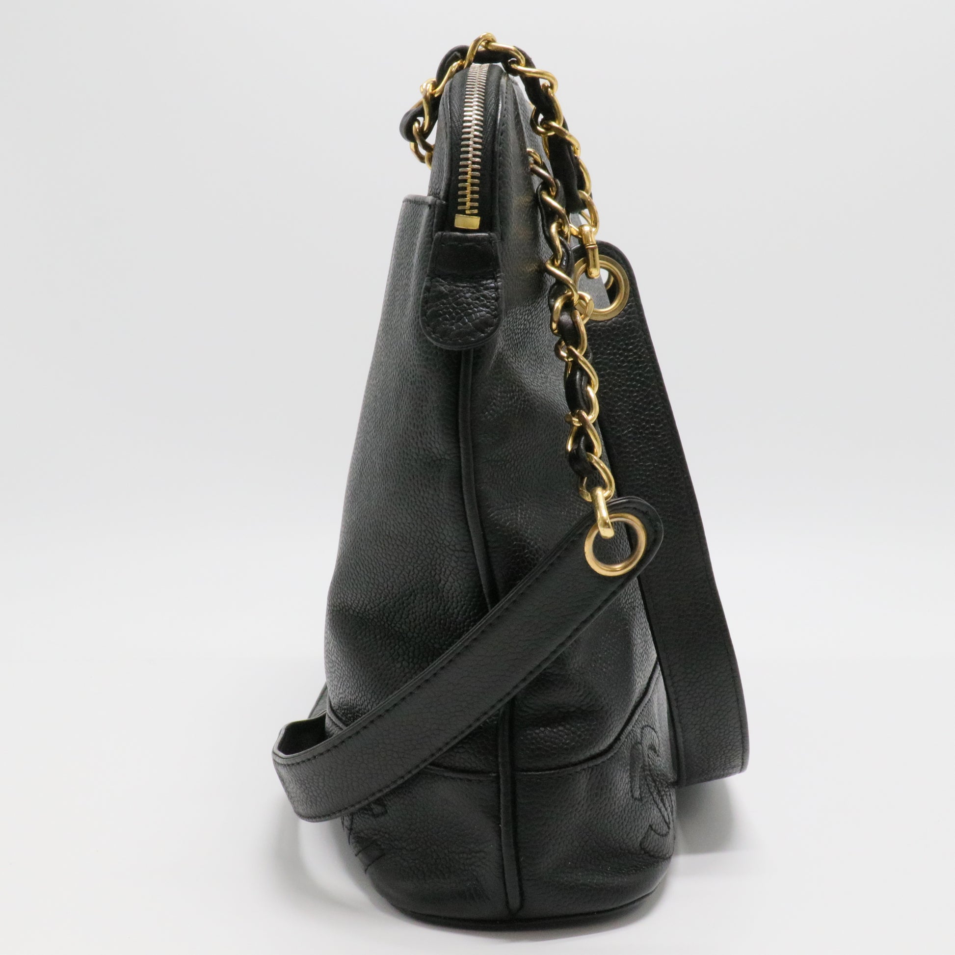 Vintage Black Caviar Leather Shopper