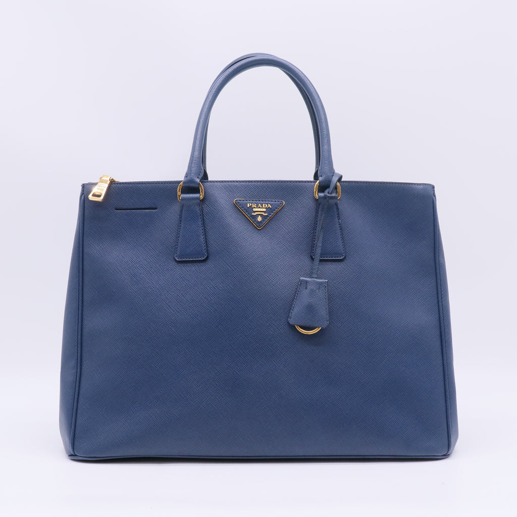 Bluette Saffiano Lux Leather Double Zip Large Tote Bag B23886