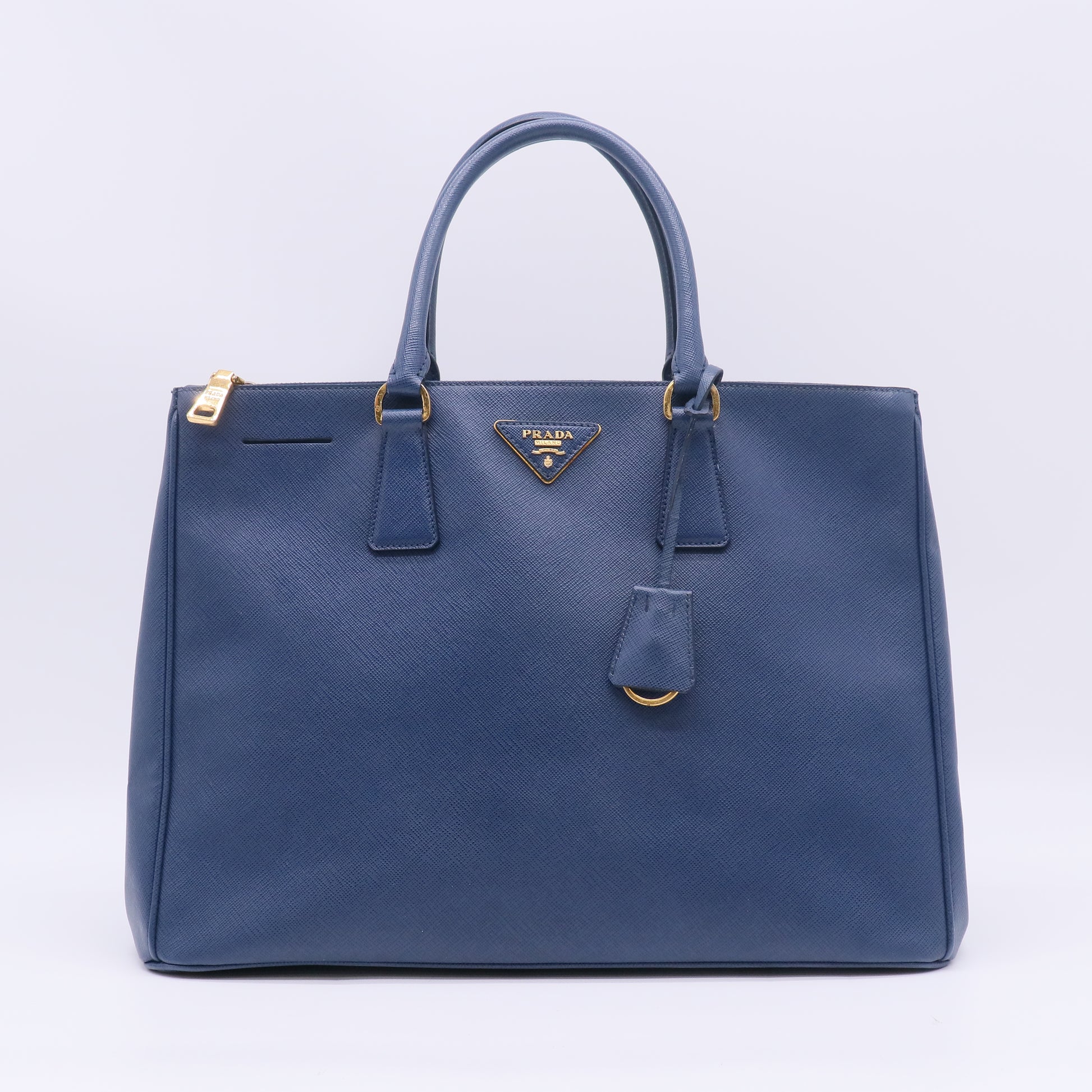 Bluette Saffiano Lux Leather Double Zip Large Tote Bag B23886