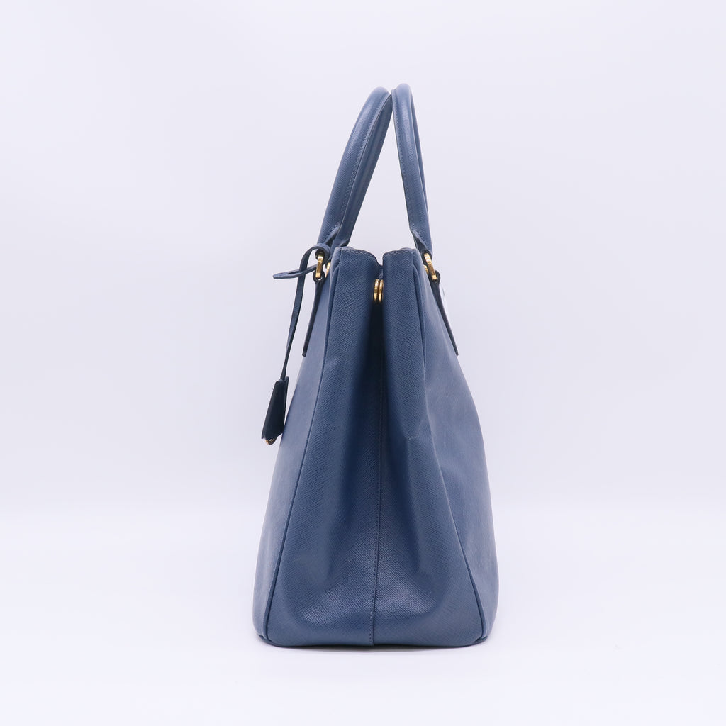 Bluette Saffiano Lux Leather Double Zip Large Tote Bag B23886