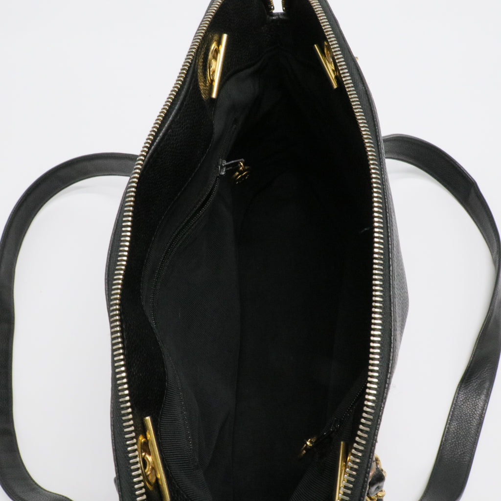Vintage Black Caviar Leather Shopper