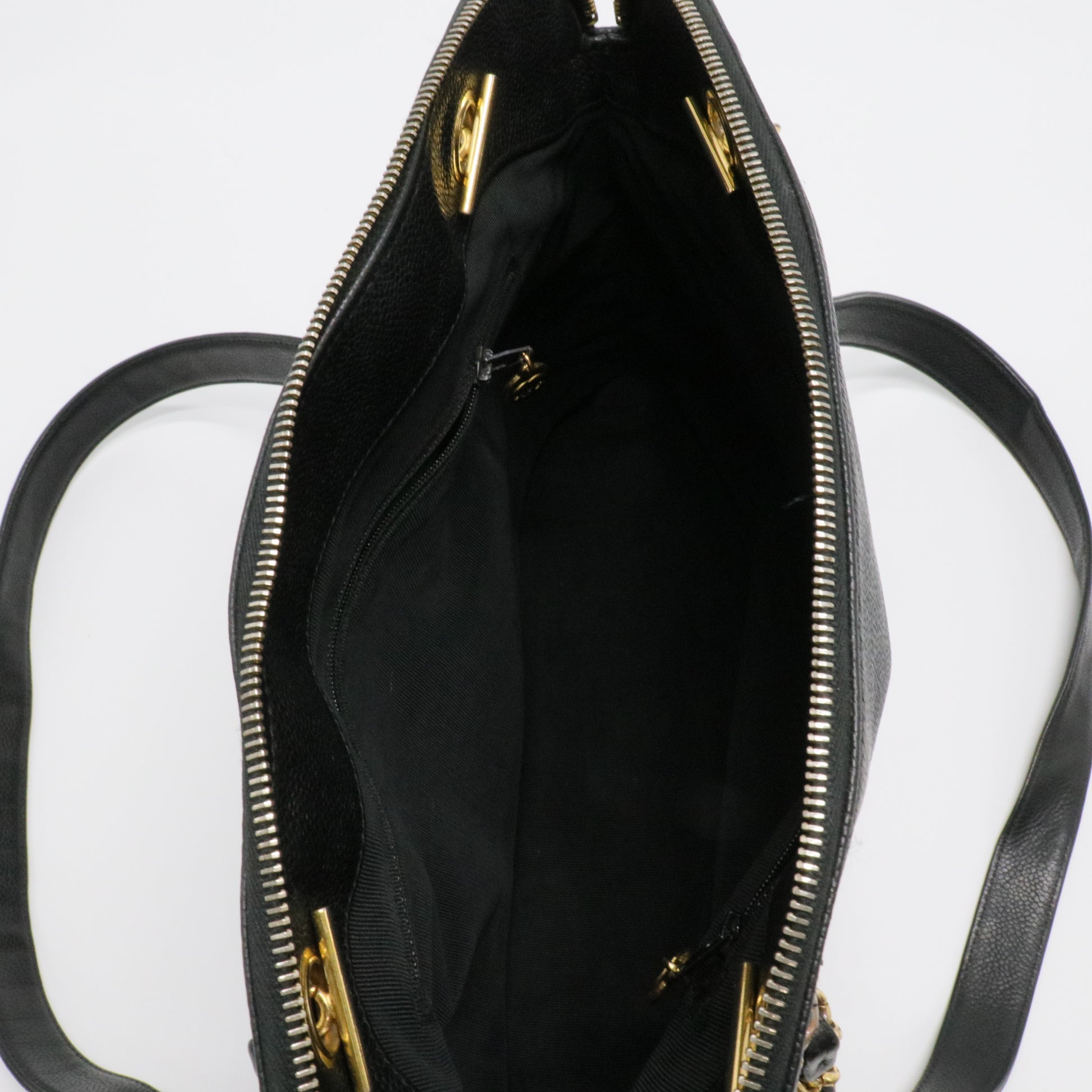 Vintage Black Caviar Leather Shopper