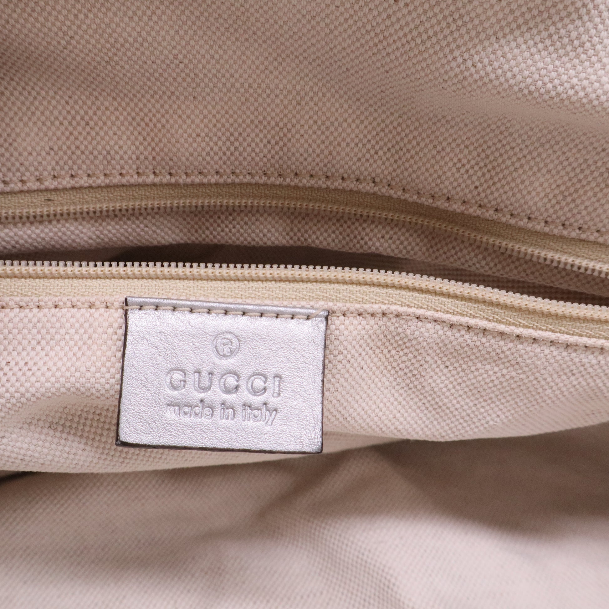 Gucci Silver Gray Metallic Guccisima Leather Convertible Sukey Bowler Bag