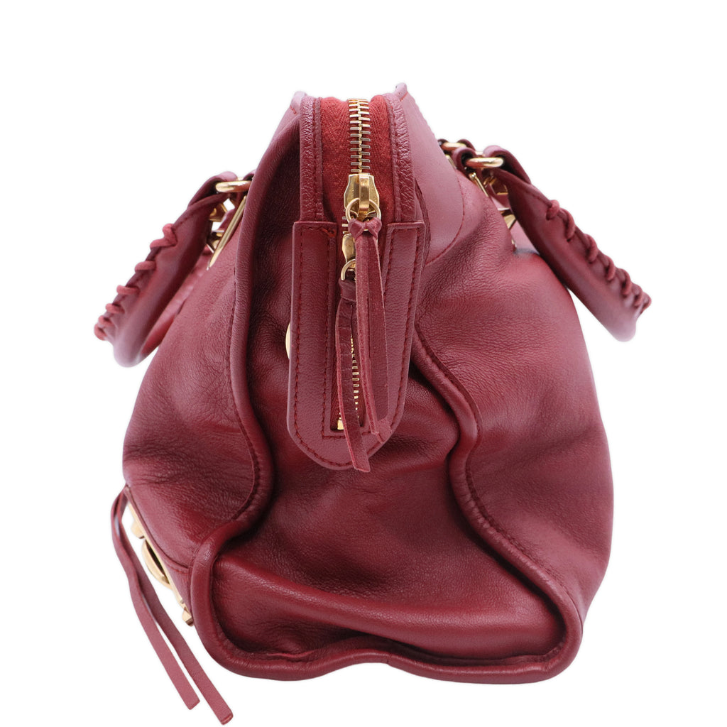 City Classic Metallic Edge Bag Leather Medium Twins