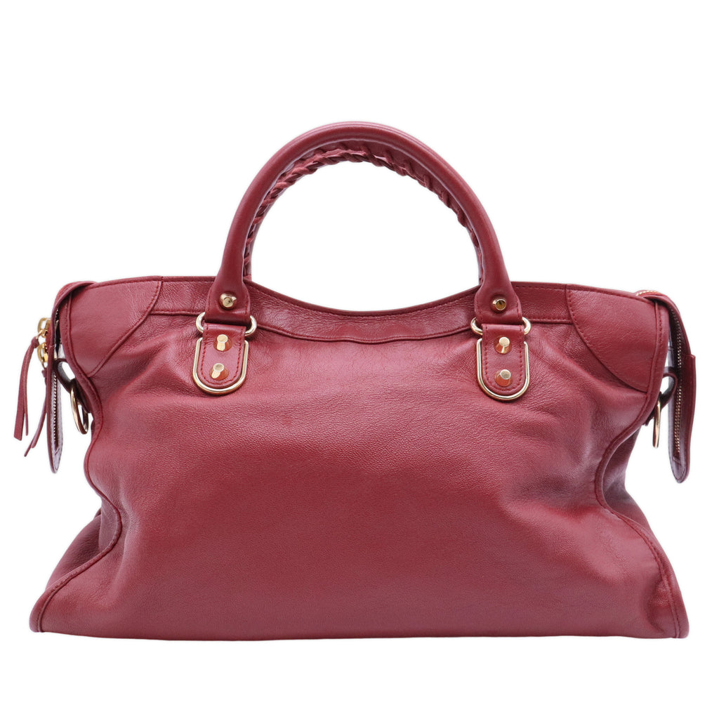 City Classic Metallic Edge Bag Leather Medium Twins