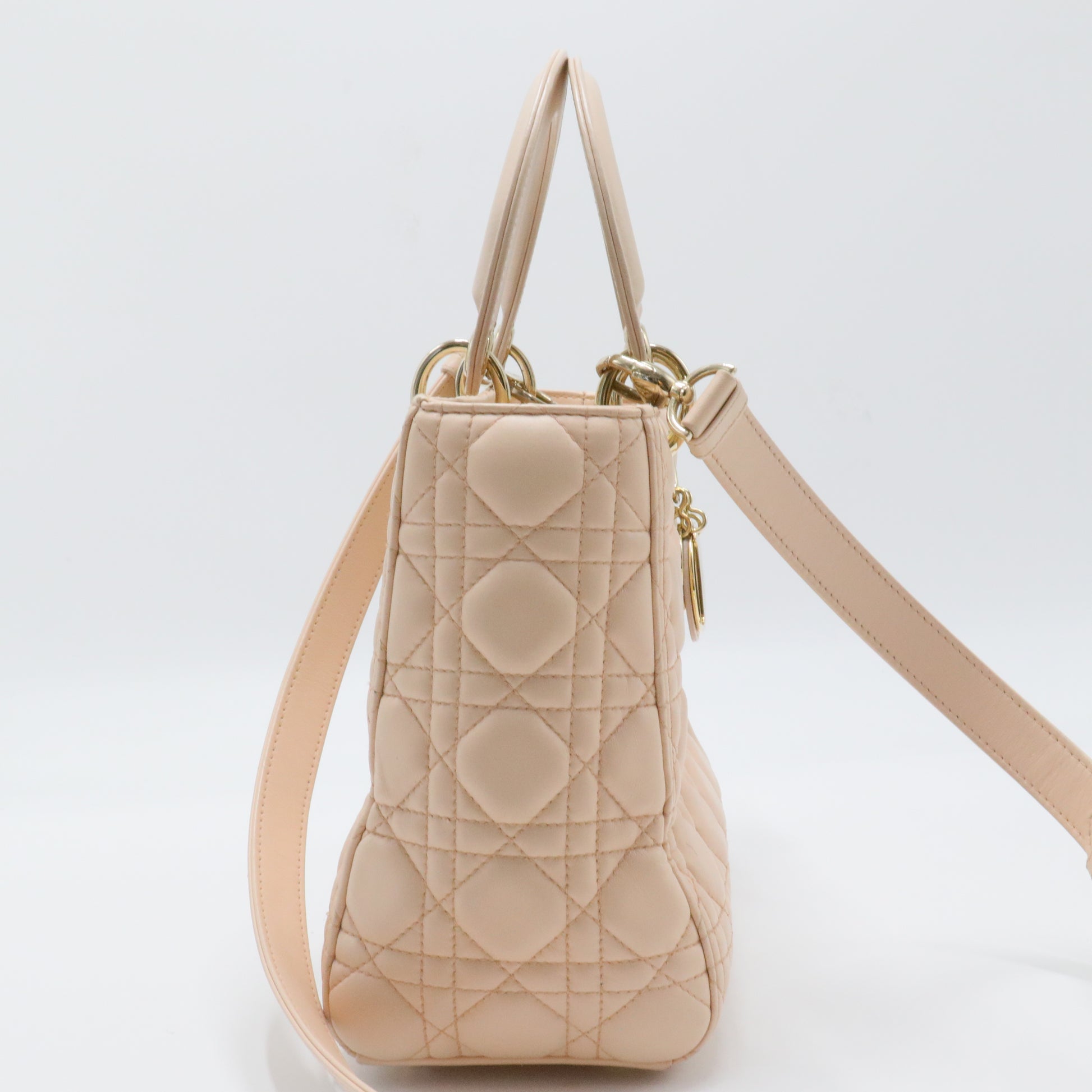 Lady Dior Bag Cannage Quilt Lambskin Medium Light Pink