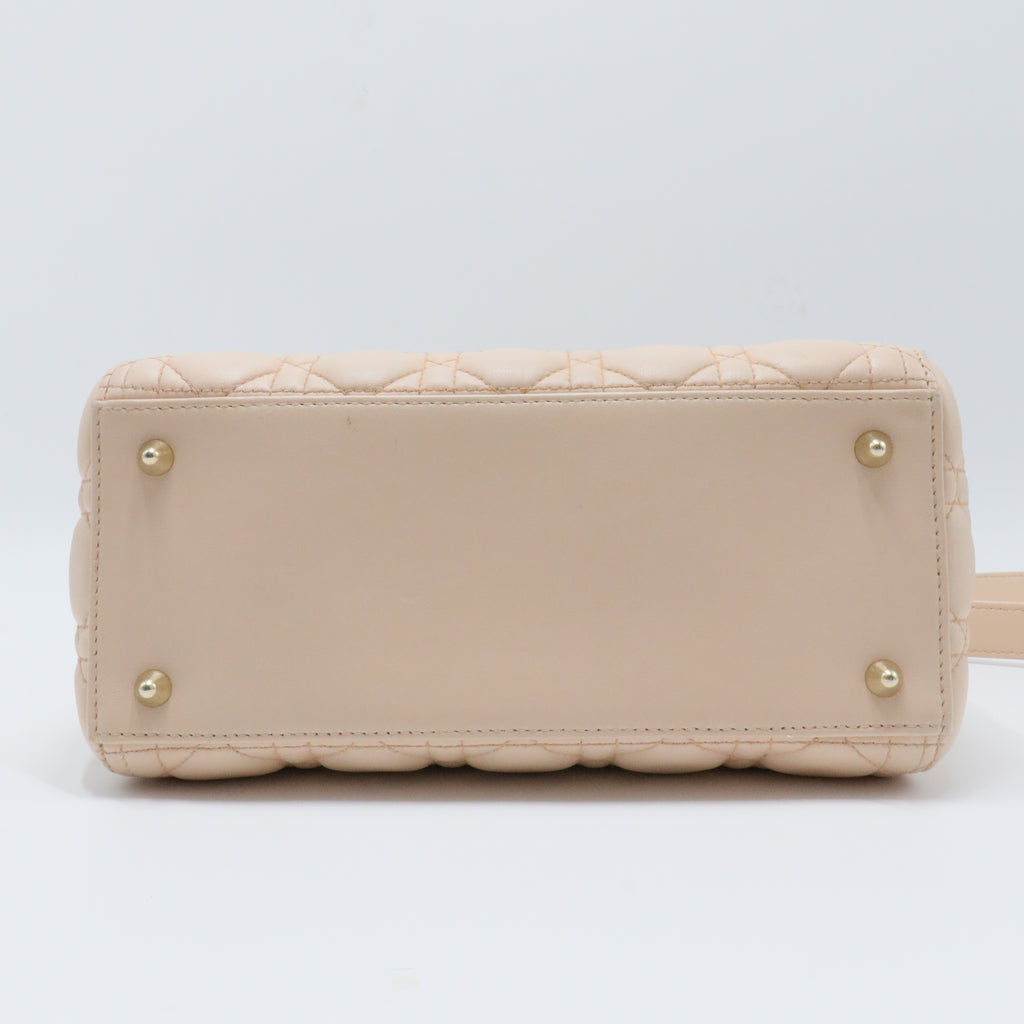 Lady Dior Bag Cannage Quilt Lambskin Medium Light Pink