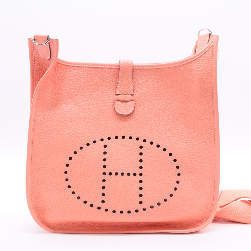 Hermes Taurillon Clemence Evelyne PM Rose Jaipur LDJ2643  twins