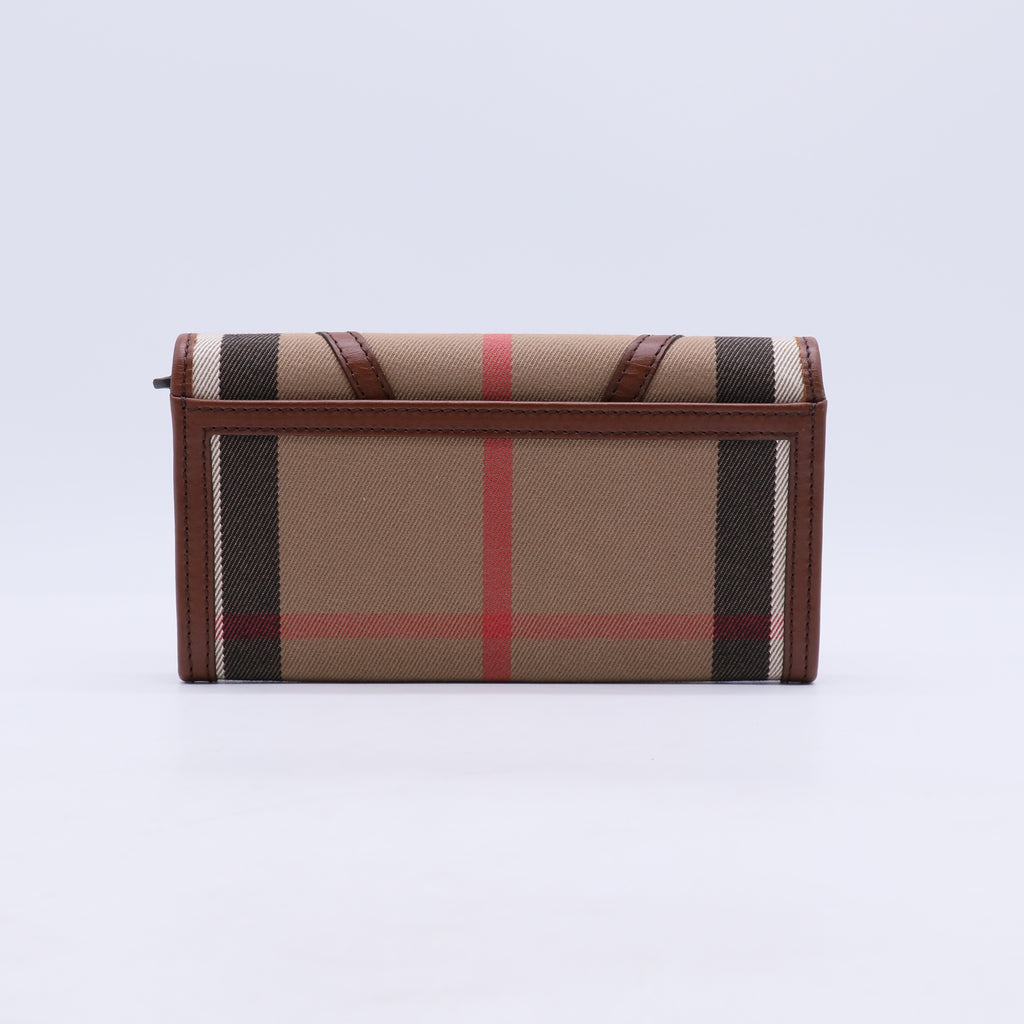 Burberry House Check Bridle Leighton Continental Wallet W21319