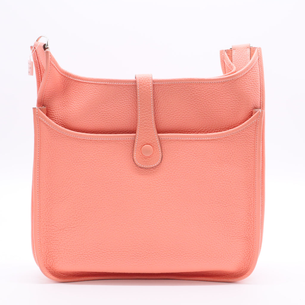 Hermes Taurillon Clemence Evelyne PM Rose Jaipur LDJ2643  twins