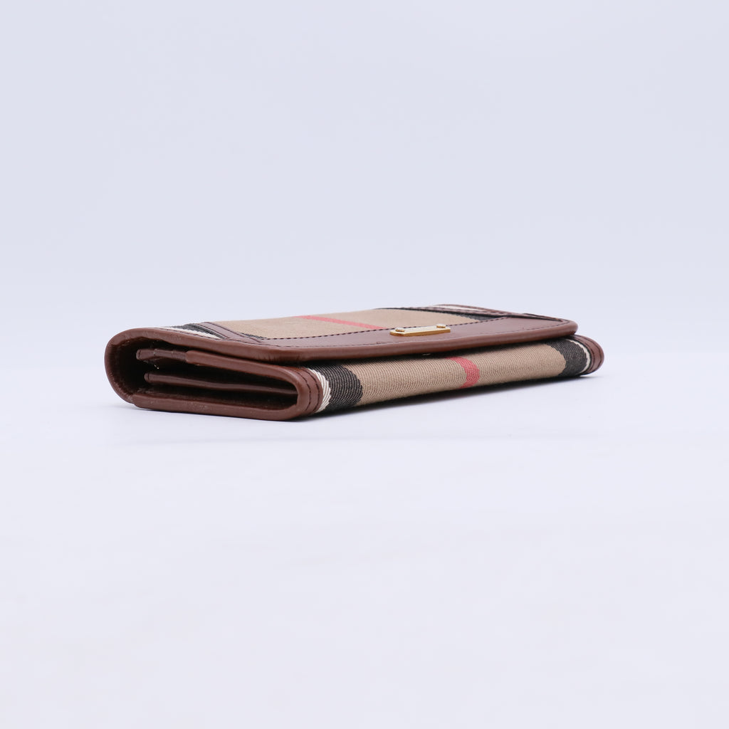 Burberry House Check Bridle Leighton Continental Wallet W21319