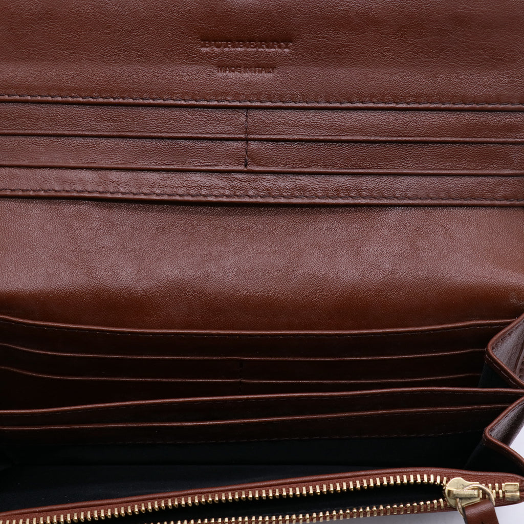 Burberry House Check Bridle Leighton Continental Wallet W21319