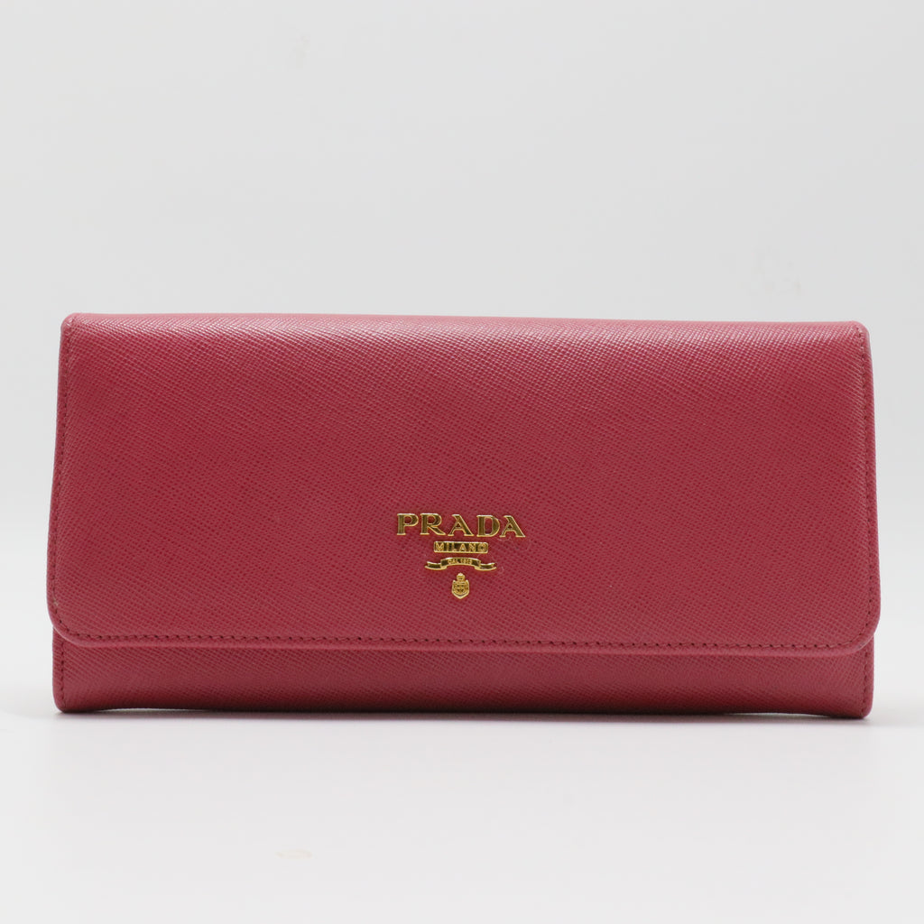Saffiano Metal Leather Wallet On Chain