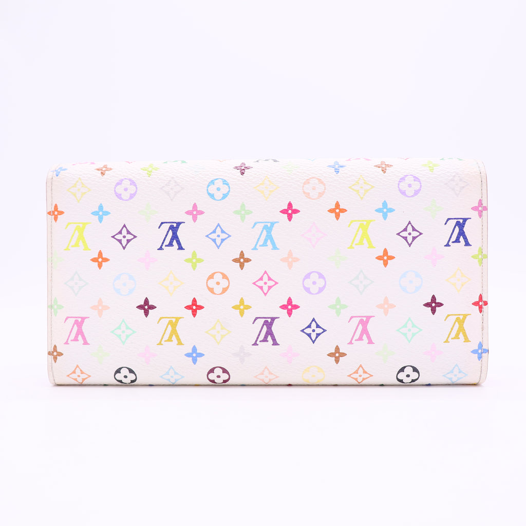 White Monogram Multicolore Canvas Sarah Wallet